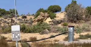 desert landscape with borehole